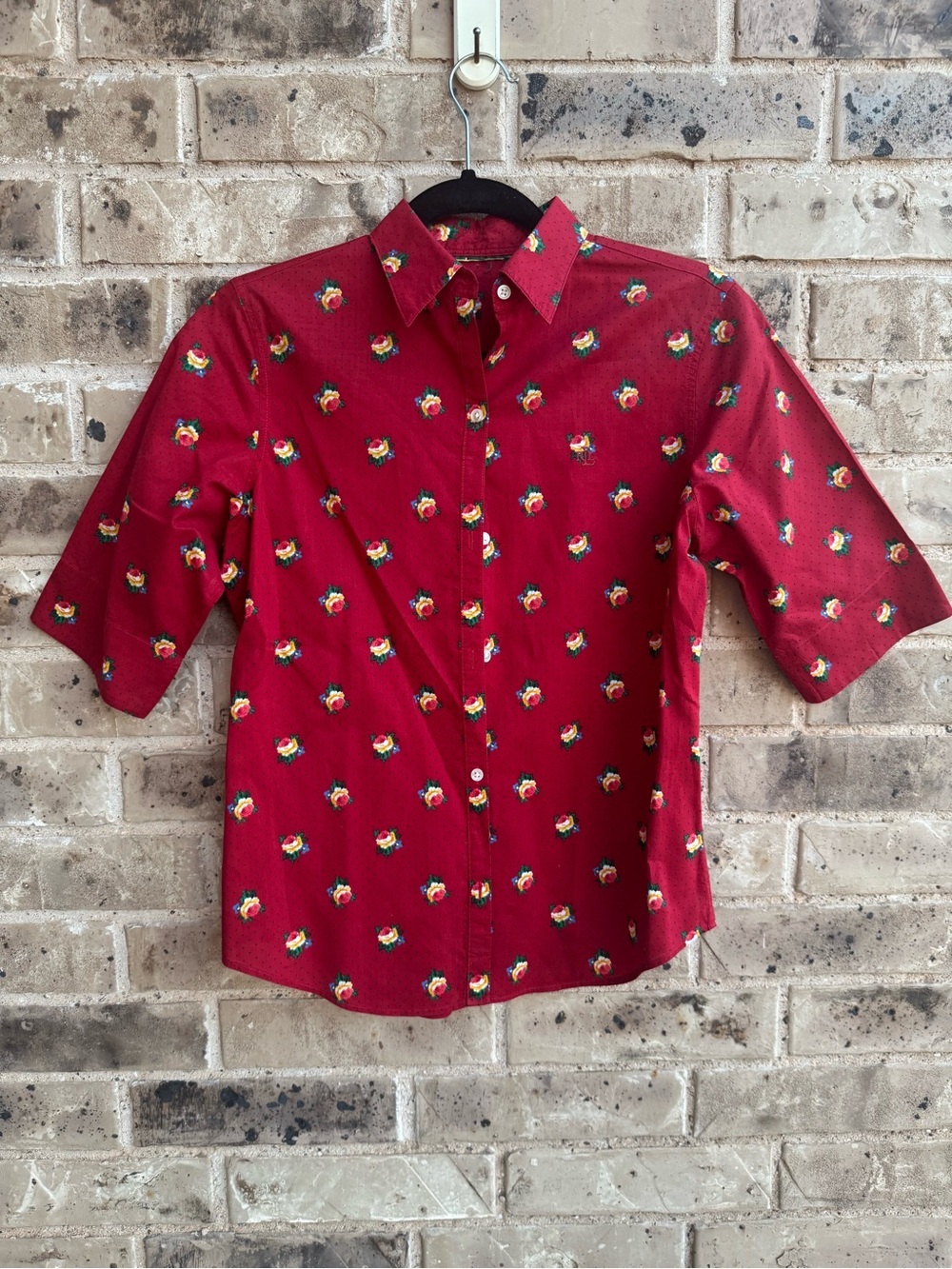 Lauren Ralph Lauren Vintage 90’s Red Floral Button-Up Shirt PS